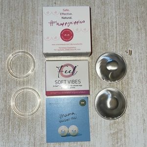 Silverette XL Nursing Cups with Soft Vibes “no-feel” silicone rings.